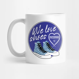 We Love Shoes Blue Mug